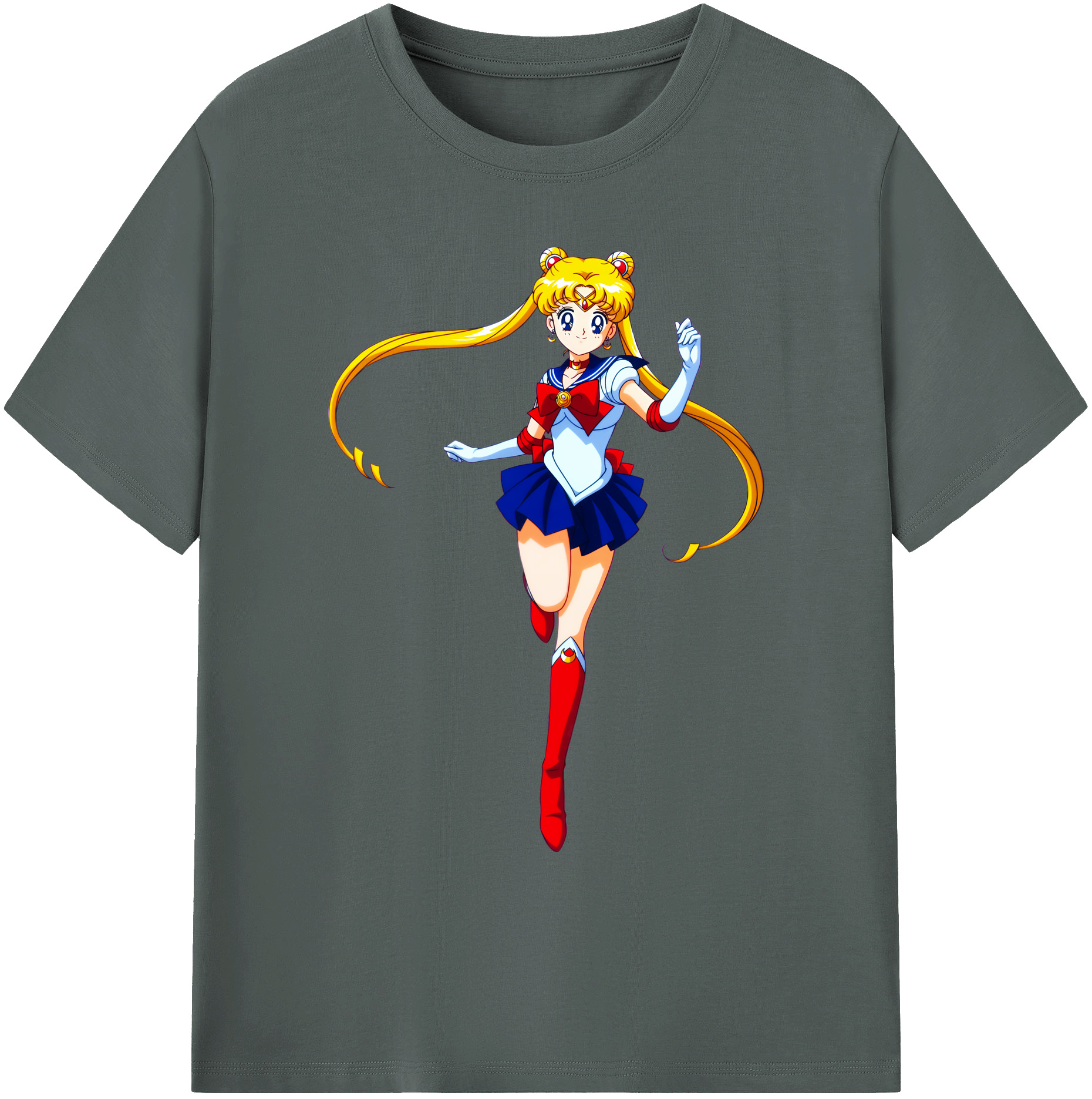 （画像用） 美少女戦士セーラームーン 月野 うさぎ つきの うさぎ Sailor Moon Tsukino Usagi 綿100％ メンズ半袖Tシャツ｜肌触りやわらか＆通気性